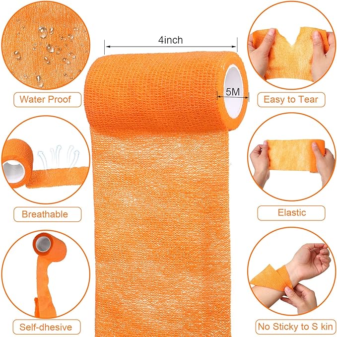 Treela 36 Pcs Self Adherent Bandage 4" X 5 Yard Wrap Breathable Cohesive - Image 2