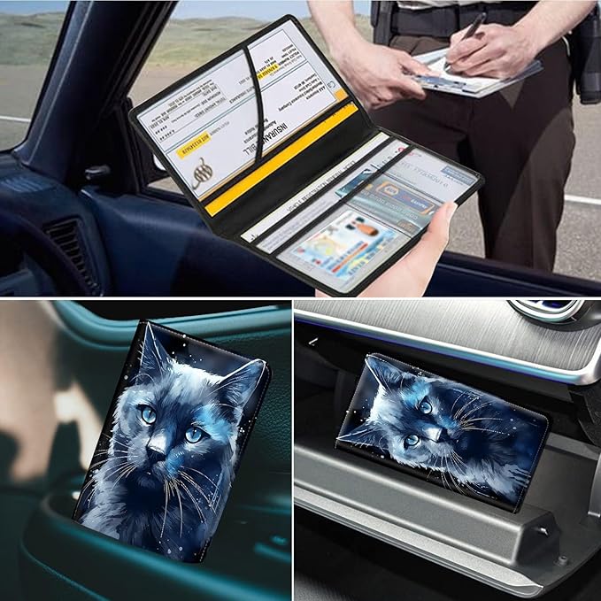Car Registration and Insurance Holder, Leather Car Glove Box Organizer - Image 7
