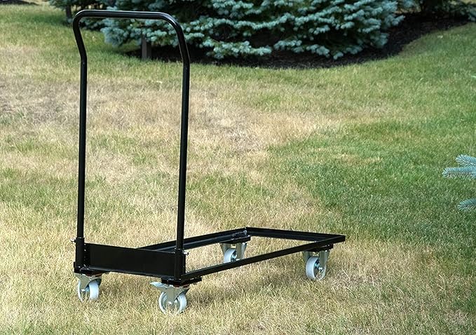 TentandTable Black Folding Chair Cart Rolling Push Dolly, Commercial Grade - Image 7