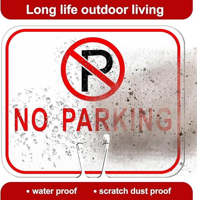Geetery 3 Pcs No Parking Signs Traffic Cone, 12.6 x 10.43 Inches Plastic - Image 6