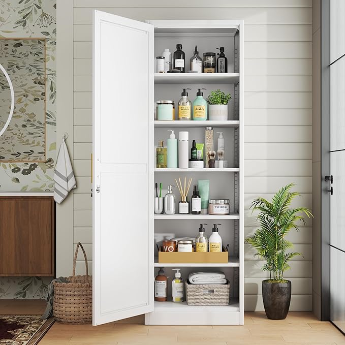 Metal Locker Cabinet, 19.7’’W Narrow Lockable Single File Storage Cabinet by Unknown