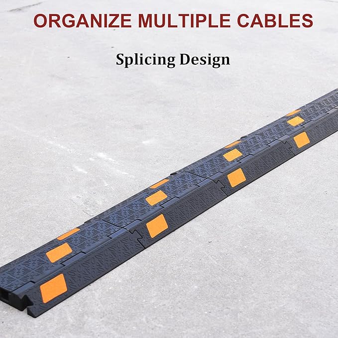 OrangeStar 6 Pack 17" Cable Protector Cover Ramps, 2-Channel Floor Protective - Image 4