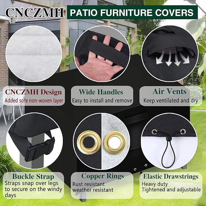 Heavy Duty Patio Furniture Covers Waterproof, 600D Outdoor Furniture Cover - Image 4