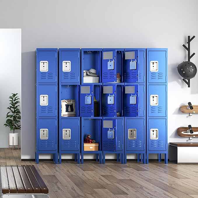 3 Doors Locker for Employees, Metal Locker Storage Cabinet for Home Office - Image 6