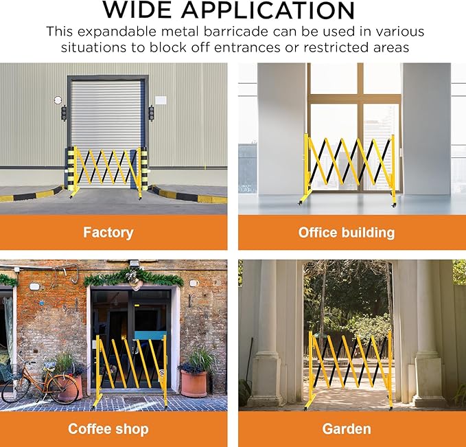 TECSPACE Industrial Expandable Metal Barricade, Expansion Size 8.2 FT, Durable - Image 7