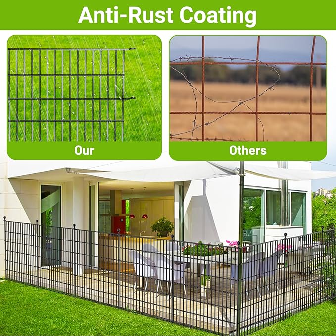 4 Panels No Dig Decorative Outdoor Garden Fence - Image 3