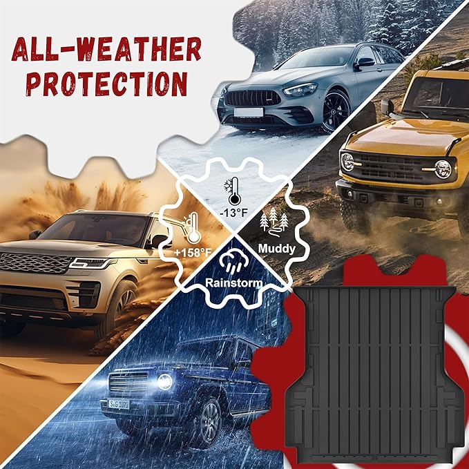 Truck Bed Mat Fit Ford Ranger 2024 2025, TPE All Weather Truck Bed Liner Cargo - Image 7