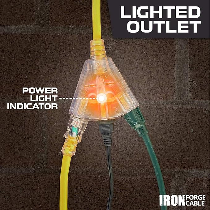 Iron Forge Cable 2 Pack 50 Foot Lighted Outdoor Extension Cord - Image 5