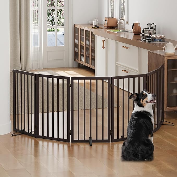 Dog Gates for Doorways, Foldable Dog Gate Indoor, Freestanding Pet Gates for - Image 7