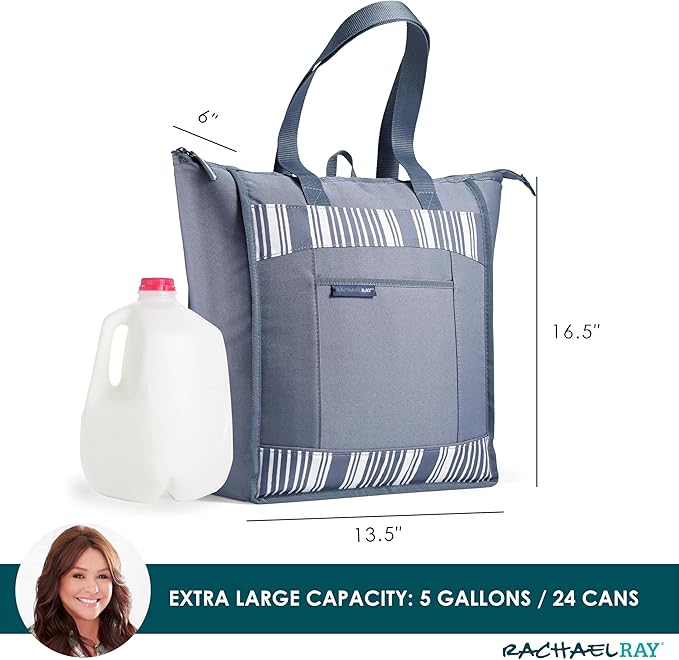 Rachael Ray Chillout Soft Cooler Bag, Large Reusable Insulated Grocery Bag - Image 6