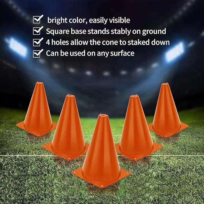 Cones Sports for Kids, Small Training Cones Set for Soccer Practice, 24 Pack 7 - Image 4