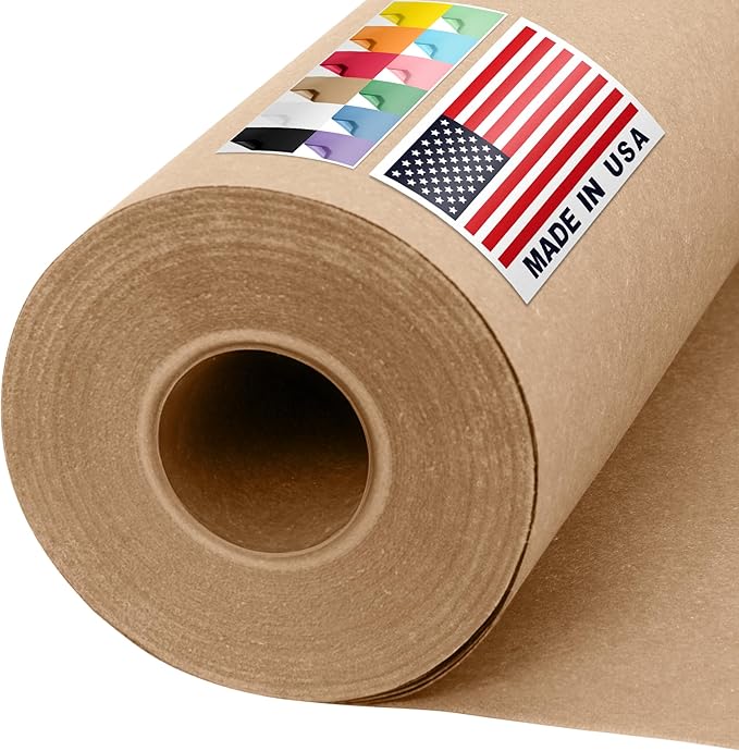 USA Made 36" x 1200" Brown Kraft Paper Roll, 45 lbs Thickness, American Quality by Paclord