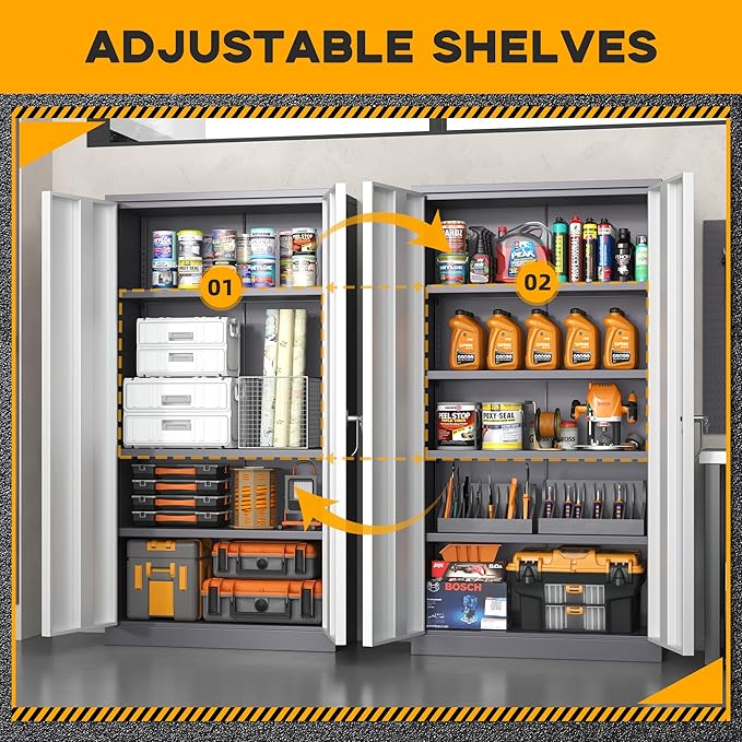 Greenvelly Metal Garage Storage Cabinet - Image 5