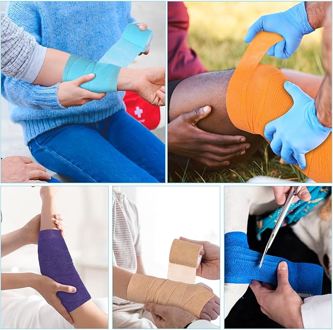 Treela 36 Pcs Self Adherent Bandage 2" X 5 Yard Wrap Breathable Cohesive - Image 4