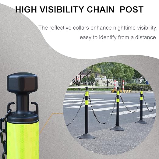 OrangeStar 6 Packs Traffic Delineator Post Cones, Crowd Control Stanchion Sets - Image 3