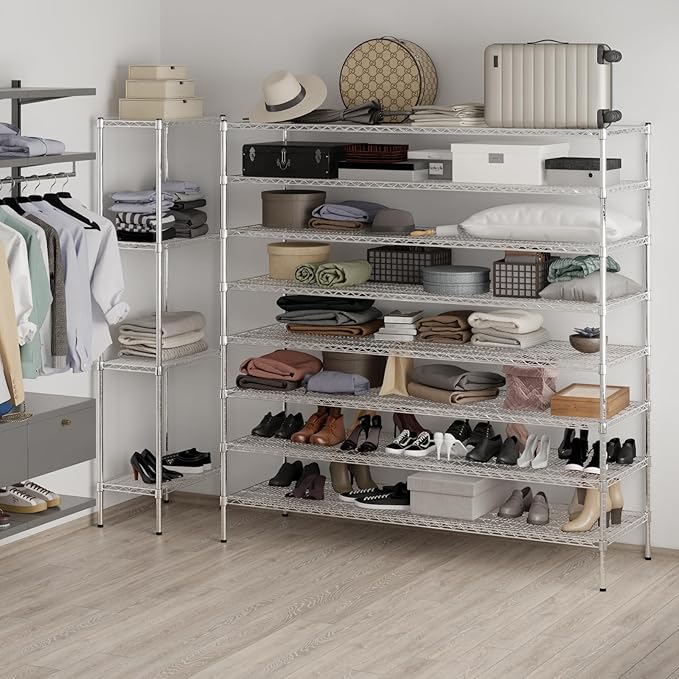 24" Deep x 72" Wide x 74" Height Wire Shelving Kit | 8-Tier | NSF Commercial - Image 5