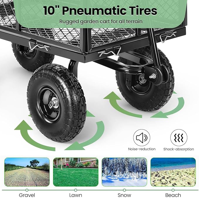 Homdox 880LB Heavy Duty Garden Cart on Wheels, Professional Utility Wagon - Image 6