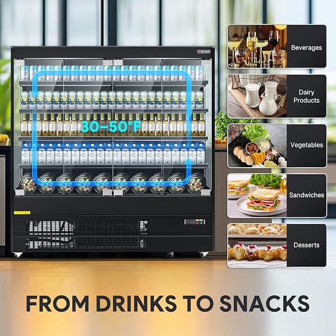 WILPREP Commercial Display Refrigerator, Grab and Go Display Refrigerator - Image 4