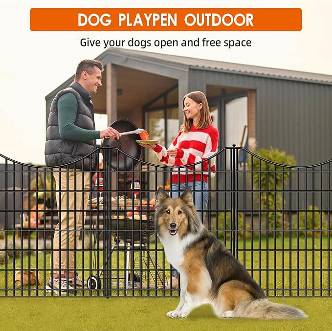 12 Panels No Dig Decorative Garden Fence, 33 in X 27 ft Garden Fencing Animal - Image 6