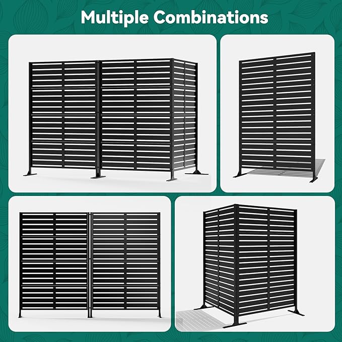 Modern Shade Metal Privacy Screen 72" H x 48" W, Freestanding Decorative - Image 6