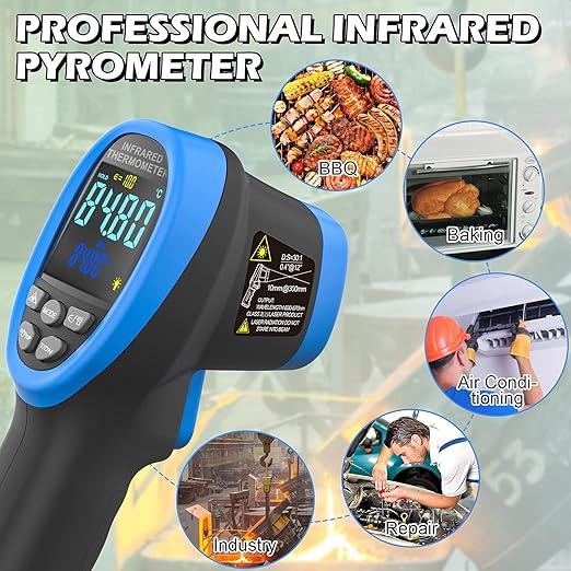 BTMETER BT-1500C Pyrometer Non Contact Laser Infrared Thermometer Measures -58℉ - Image 4