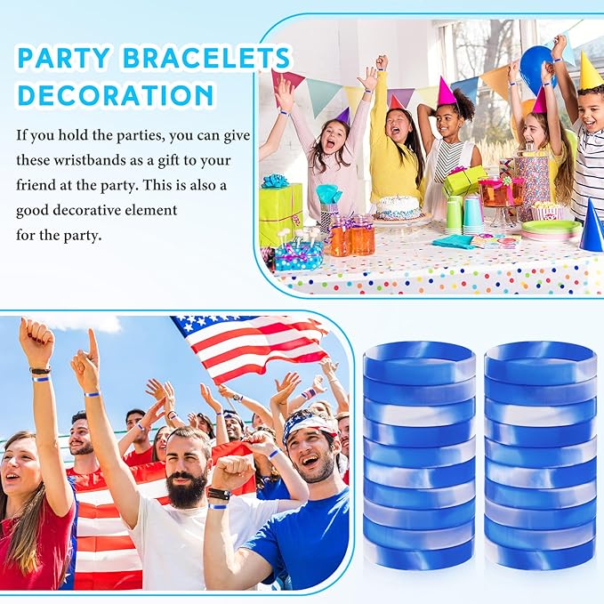 Liliful 100 Pcs Silicone Rubber Wristbands Rubber Wristband Bracelet Bands - Image 4