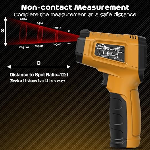 Infrared Thermometer Gun, SQECH Laser Thermometer Gun -58℉～1112℉, Non-Contact - Image 6