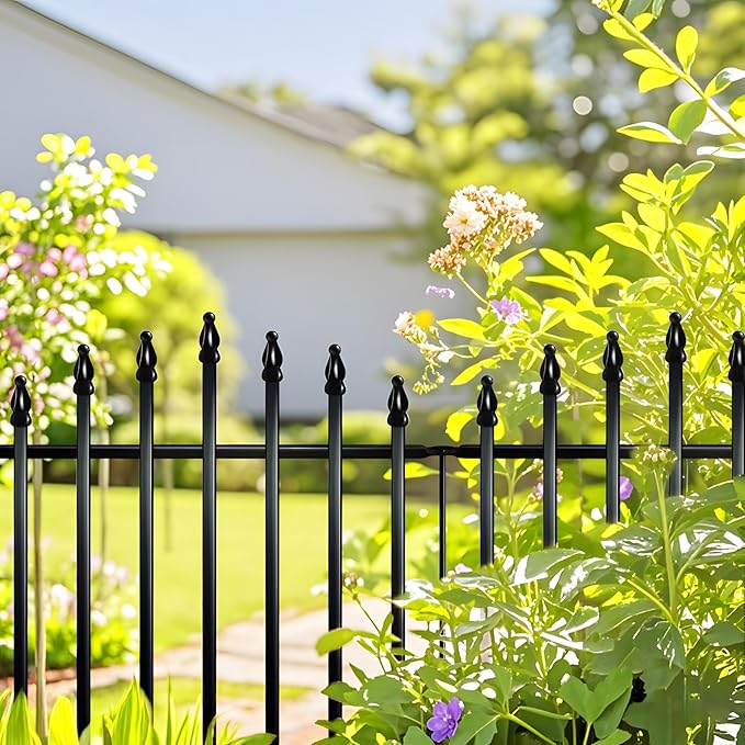 Metal Garden Fence 26" H x 24" W Rustproof Animal Barrier No Dig Decorative - Image 3