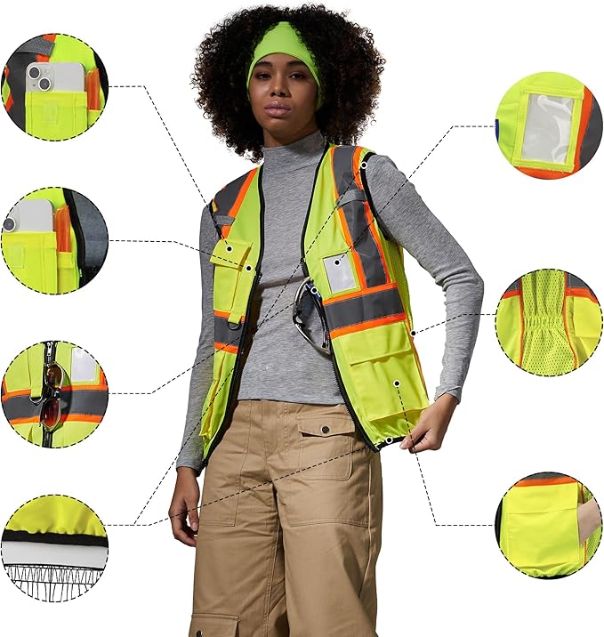 AYKRM Custom Logo Personalised Printed High Visibility Reflective 2 two tone - Image 2