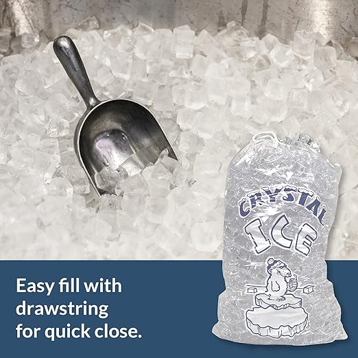 Pinnacle Mercantile 20 lb. Drawstring Ice Bags Heavy-Duty, Puncture-Resistant - Image 4