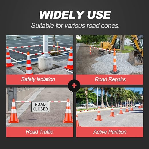 RoadHero 10 Pack 4 FT to 6.9 FT Retractable Cone Bar, Expandable Traffic Cone - Image 7