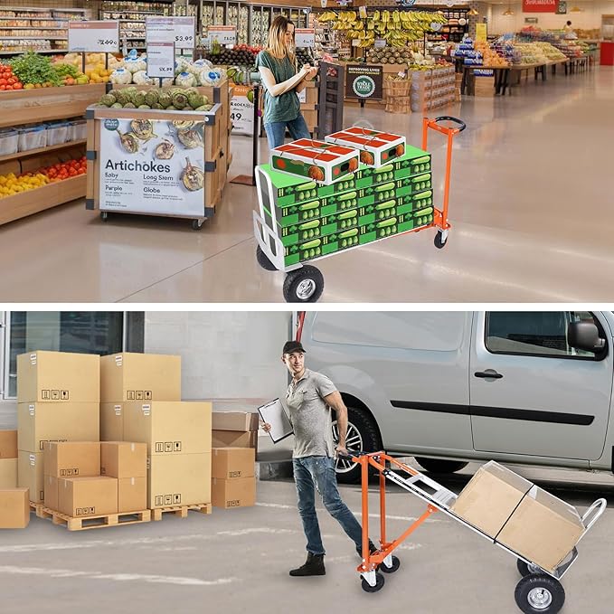 4-in-1 Convertible Hand Truck Dolly Cart, 770 lbs Heavy Duty Folding Hand Truck - Image 7