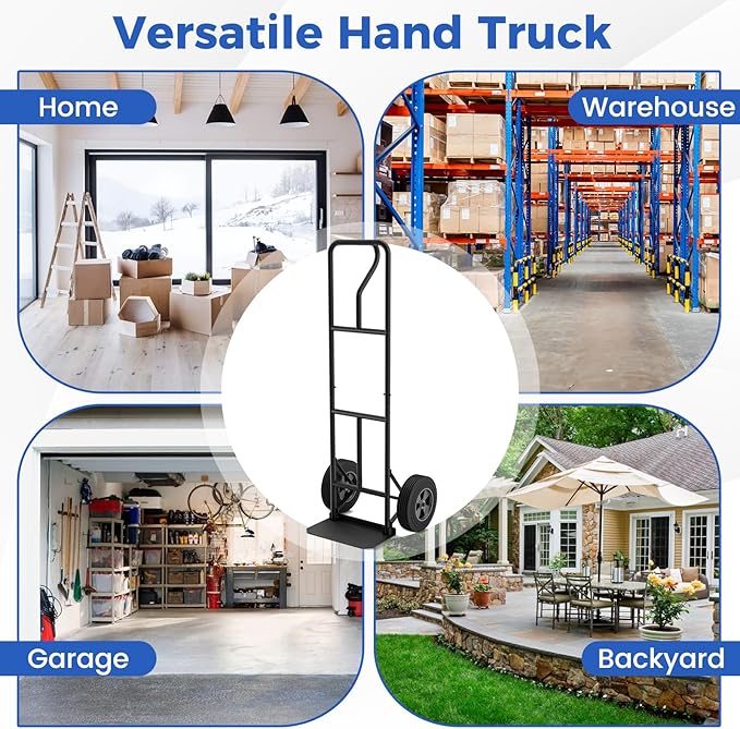 Goplus Hand Truck, P-Handle Hand Truck Dolly w/770LBS Capacity, Vertical Loop - Image 7