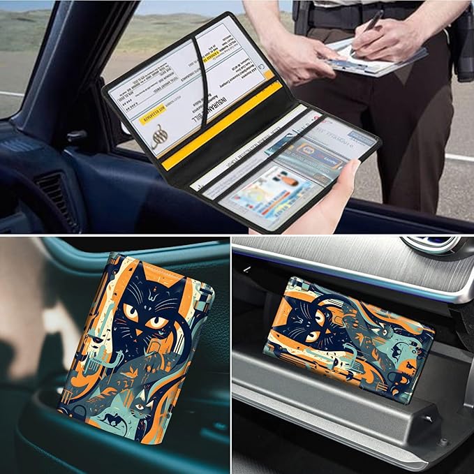 Car Registration and Insurance Holder, Leather Car Glove Box Organizer - Image 7