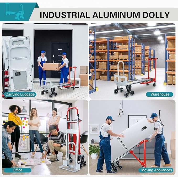 3 in 1 Industrial Convertible Hand Truck Dolly, 1000 LBS Capacity Aluminum Hand - Image 6