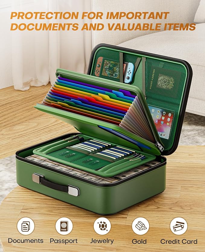 Fireproof Document Box, Hard Case Fireproof Document Organizer - Image 5