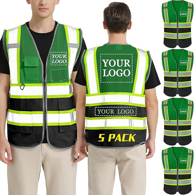BeautyWill Custom Logo Safety Vest Class 2 High Visibility Reflective Vest by BeautyWill
