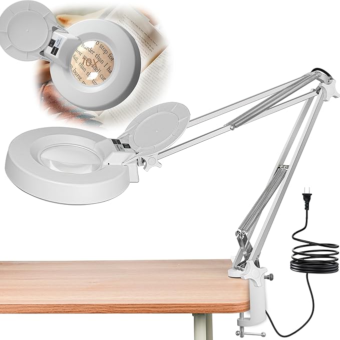 10X Magnifying Glass with Light and Stand, Lighted Magnifying Glasses by Foryourbetterdesktopworking