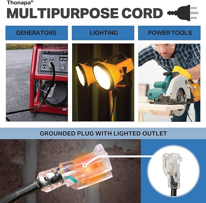 12 Gauge Extension Cord 25 Ft, SJTOW Oil Resistant & Flame Retardant Heavy Duty - Image 5
