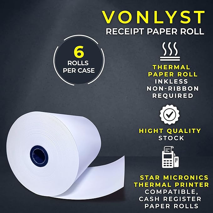 Receipt Paper Roll 3 1/8 x 230 for Square Register and Square POS System - Image 5