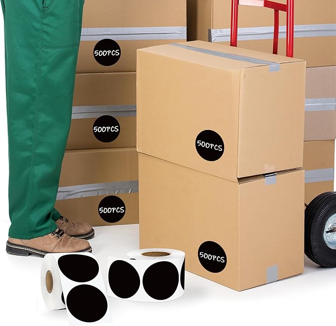 2 Inch Black Circle Stickers 500 Pcs, Permanent Color Coding Dots - Image 4