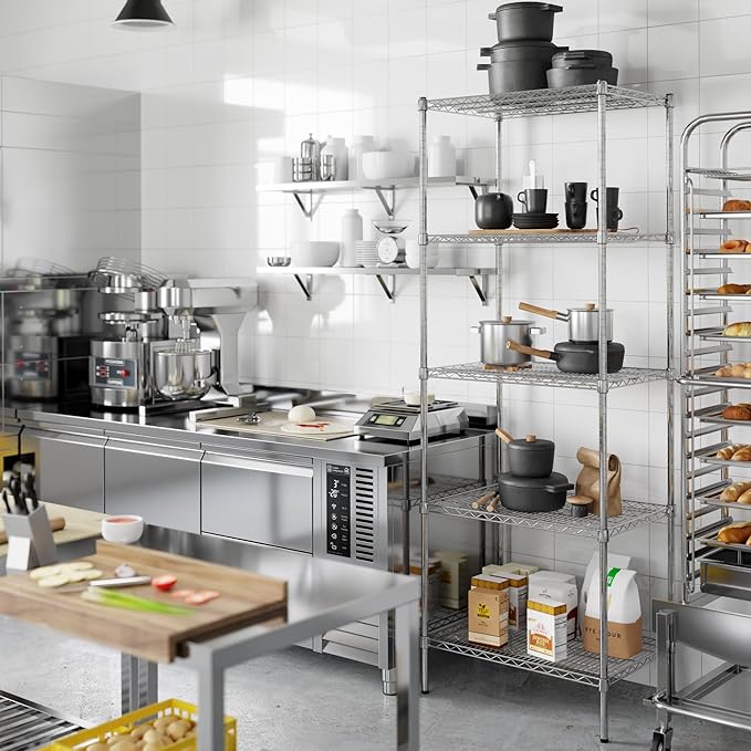 21" Deep x 30" Wide x 86" Height Wire Shelving Kit | 5-Tier | NSF Commercial - Image 7