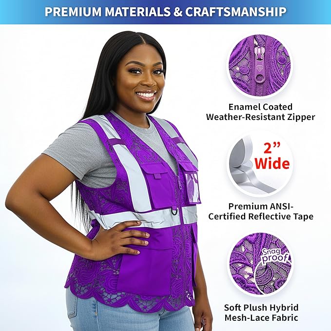 Lace-Mesh Safety Vest for Women & Men - Image 4