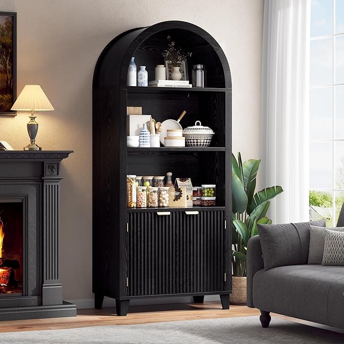 Arched Kitchen Pantry, 5-Tier Arched Cabinet by Durayloly