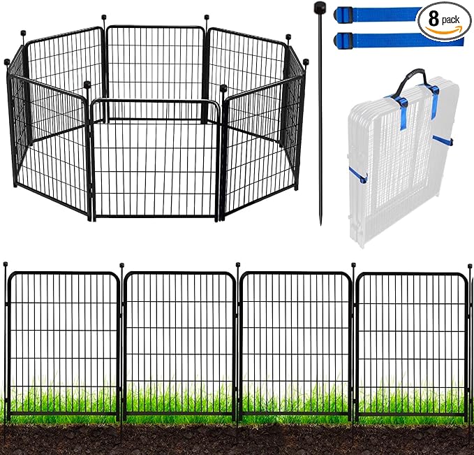 ADAVIN Tall Garden Fence Animal Barrier, 54 in Dog Fence Outdoor by ADAVIN