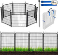ADAVIN 48 in Garden Fence Panels, 8 Panels Total 17.7 Ft, Heavy Duty Iron Metal by ADAVIN