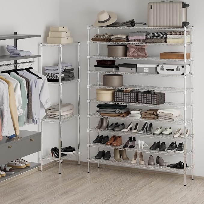 14" Deep x 60" Wide x 86" Height Wire Shelving Kit | 10-Tier | NSF Commercial - Image 4