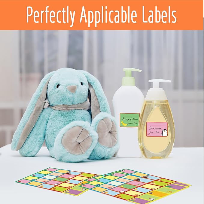 500 PCS Baby Food Labels, 25 Adorable Designs Removable Food Name Stickers - Image 4