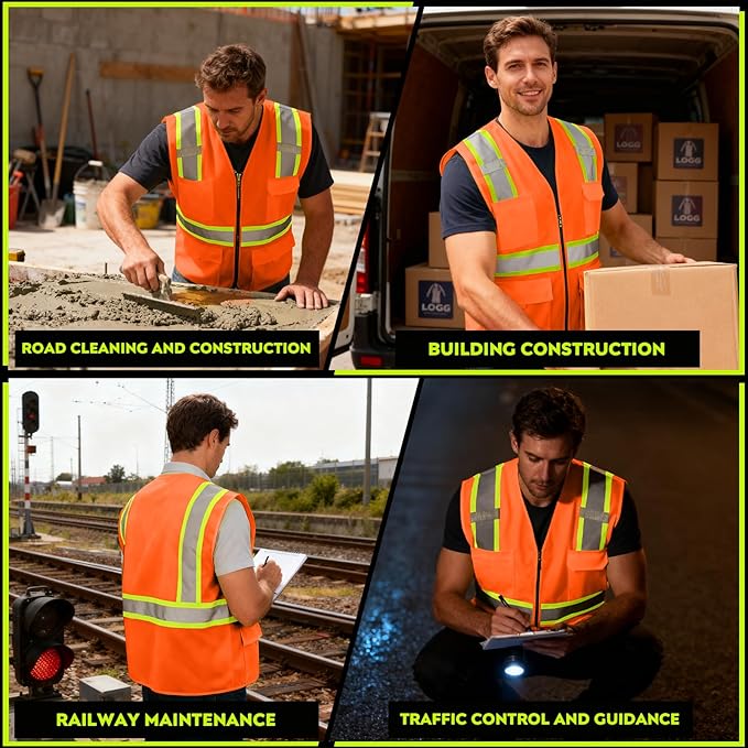 BeautyWill 10/20 Pack Custom Logo Safety Vest, Bulk High Visibility Class 2 - Image 7