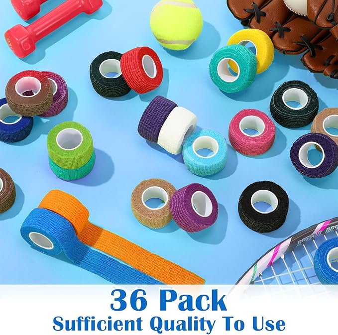 Treela 36 Pcs Self Adherent Bandage 1" X 5 Yard Wrap Breathable Cohesive - Image 6